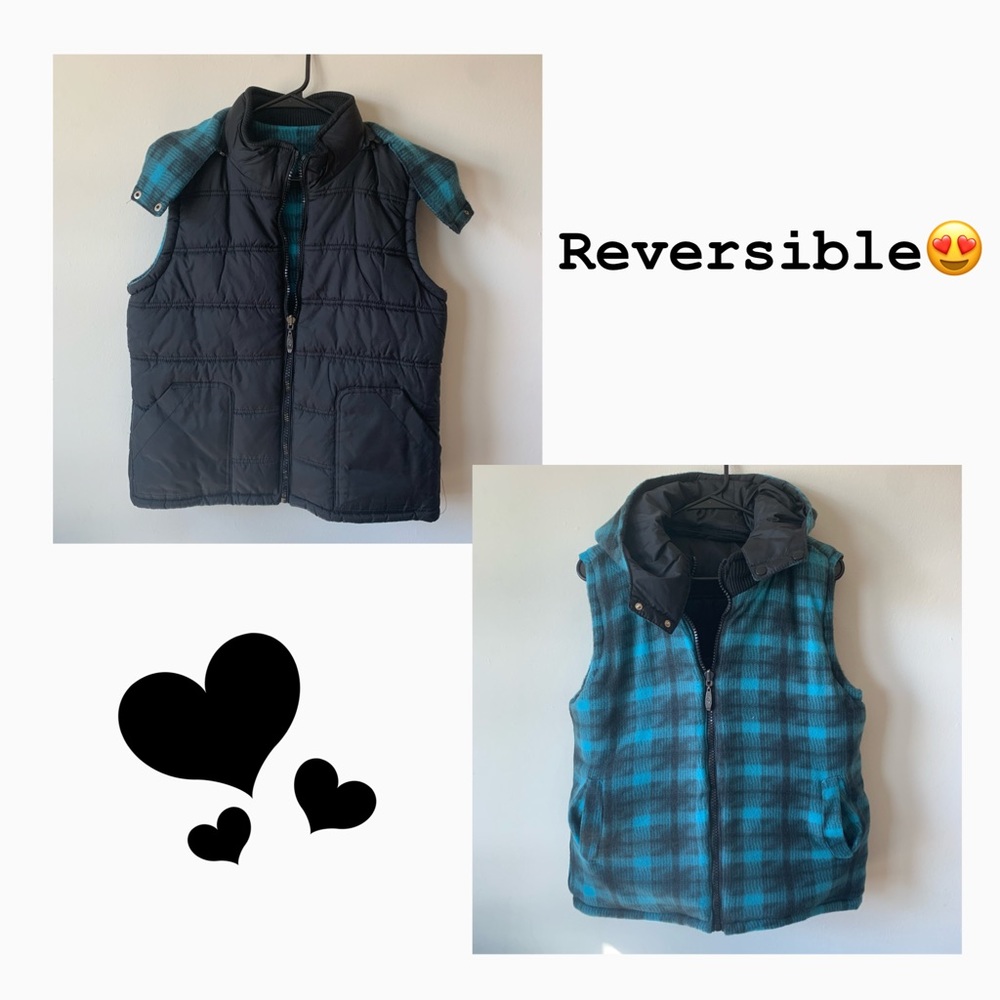 i5 Apparel Reversible Vest with Removable Hood Zip